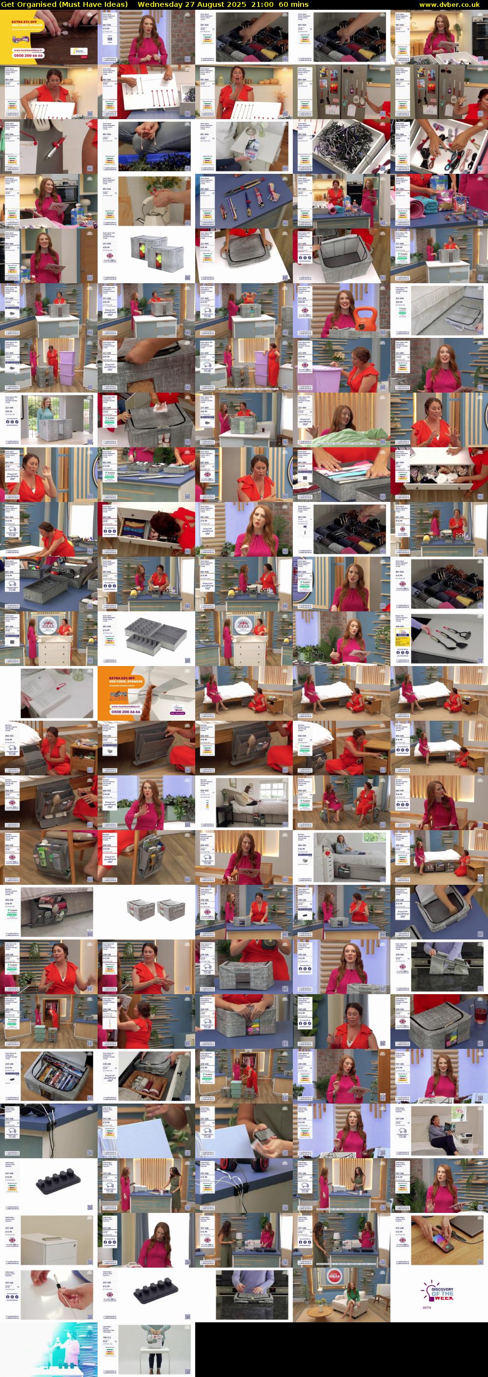 Get Organised (Must Have Ideas) Wednesday 27 August 2025 21:00 - 22:00