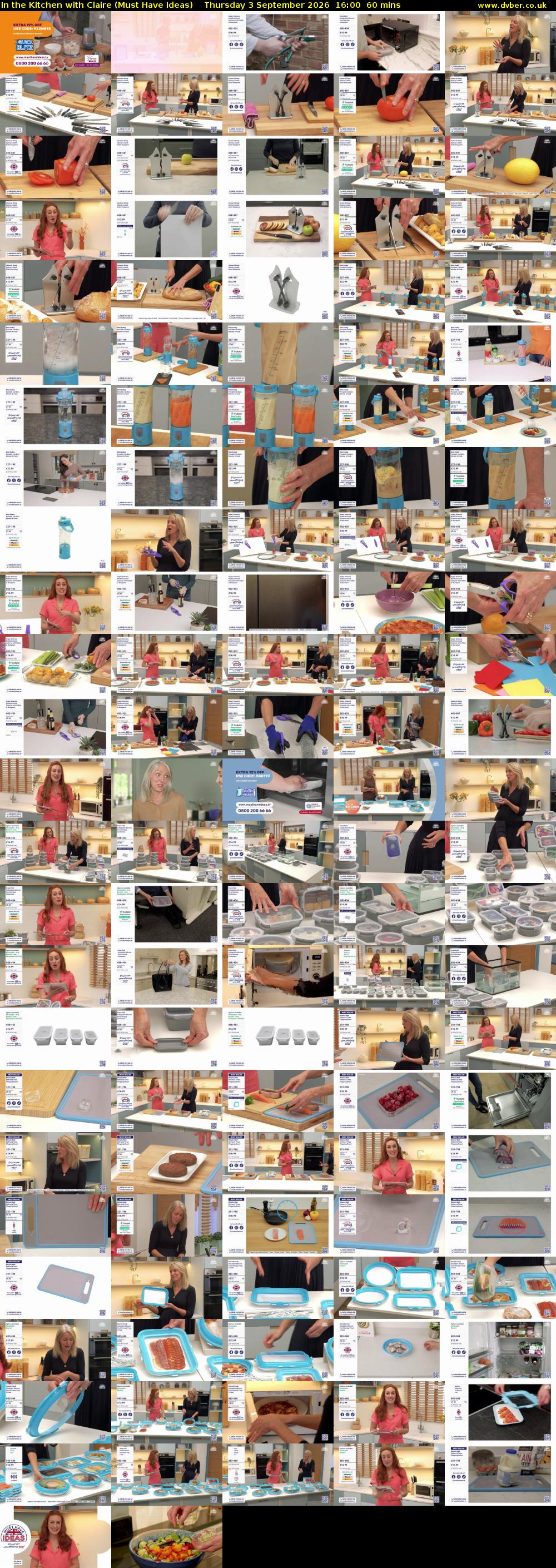 In the Kitchen with Claire (Must Have Ideas) Thursday 3 September 2026 16:00 - 17:00
