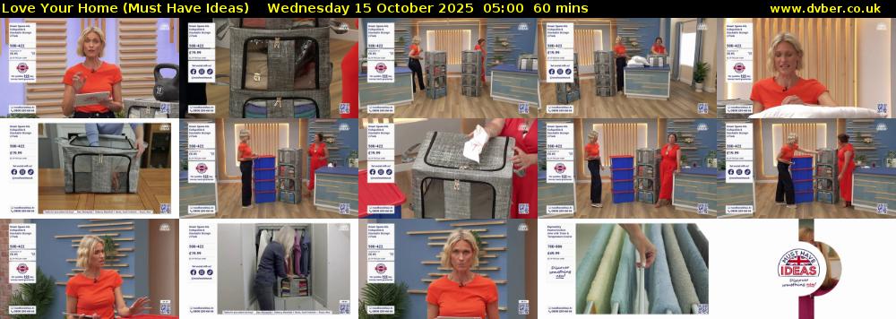 Love Your Home (Must Have Ideas) Wednesday 15 October 2025 05:00 - 06:00