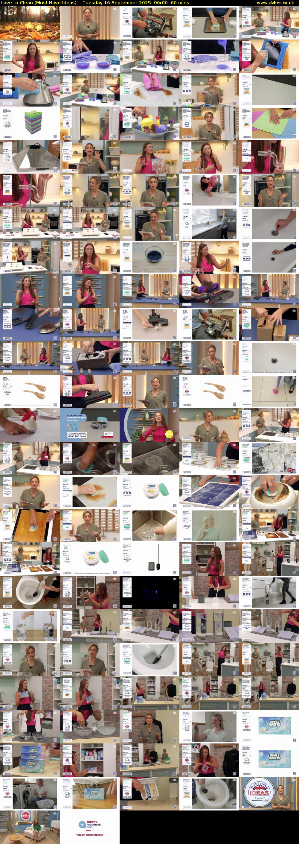 Love to Clean (Must Have Ideas) Tuesday 16 September 2025 06:00 - 07:00