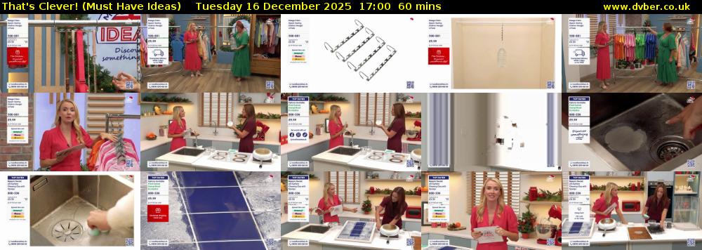 That's Clever! (Must Have Ideas) Tuesday 16 December 2025 17:00 - 18:00