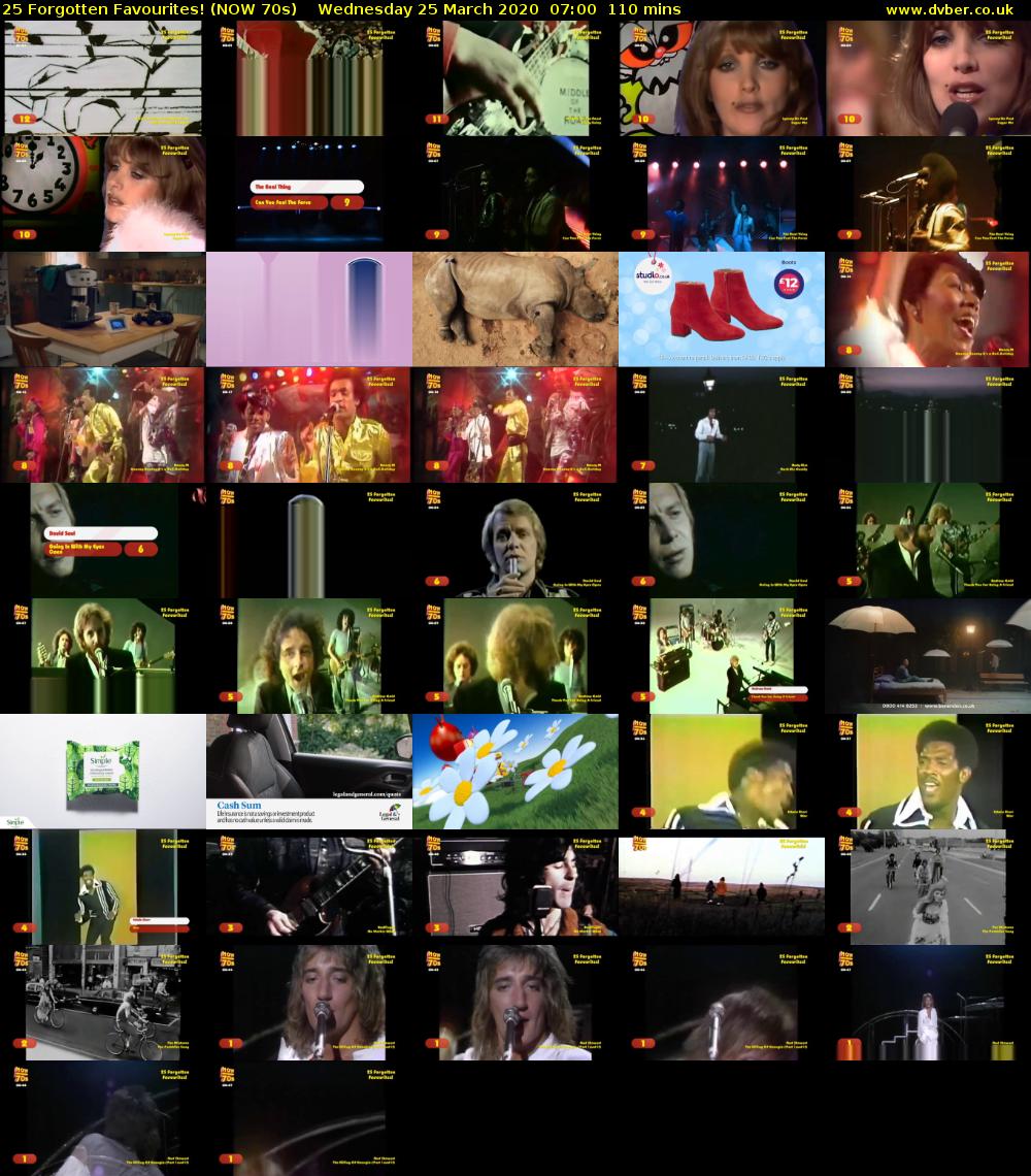 25 Forgotten Favourites! (NOW 70s) Wednesday 25 March 2020 07:00 - 08:50