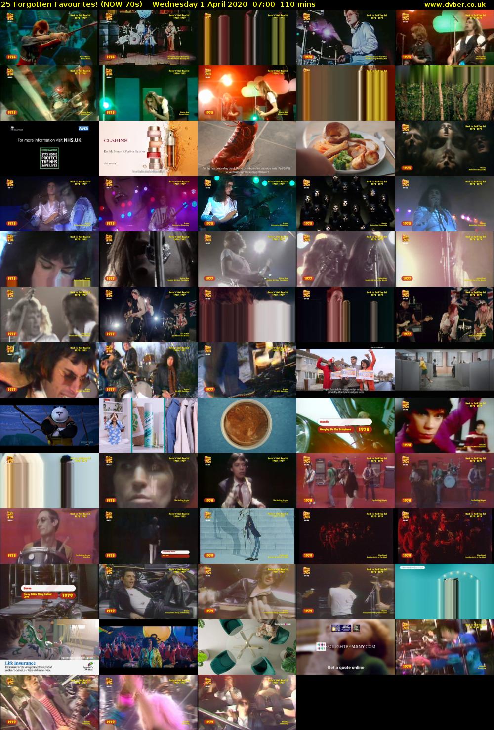 25 Forgotten Favourites! (NOW 70s) Wednesday 1 April 2020 07:00 - 08:50