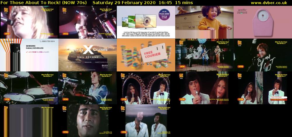 For Those About To Rock! (NOW 70s) Saturday 29 February 2020 16:45 - 17:00