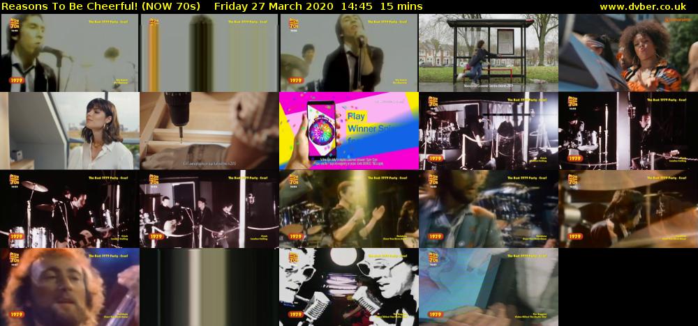 Reasons To Be Cheerful! (NOW 70s) Friday 27 March 2020 14:45 - 15:00