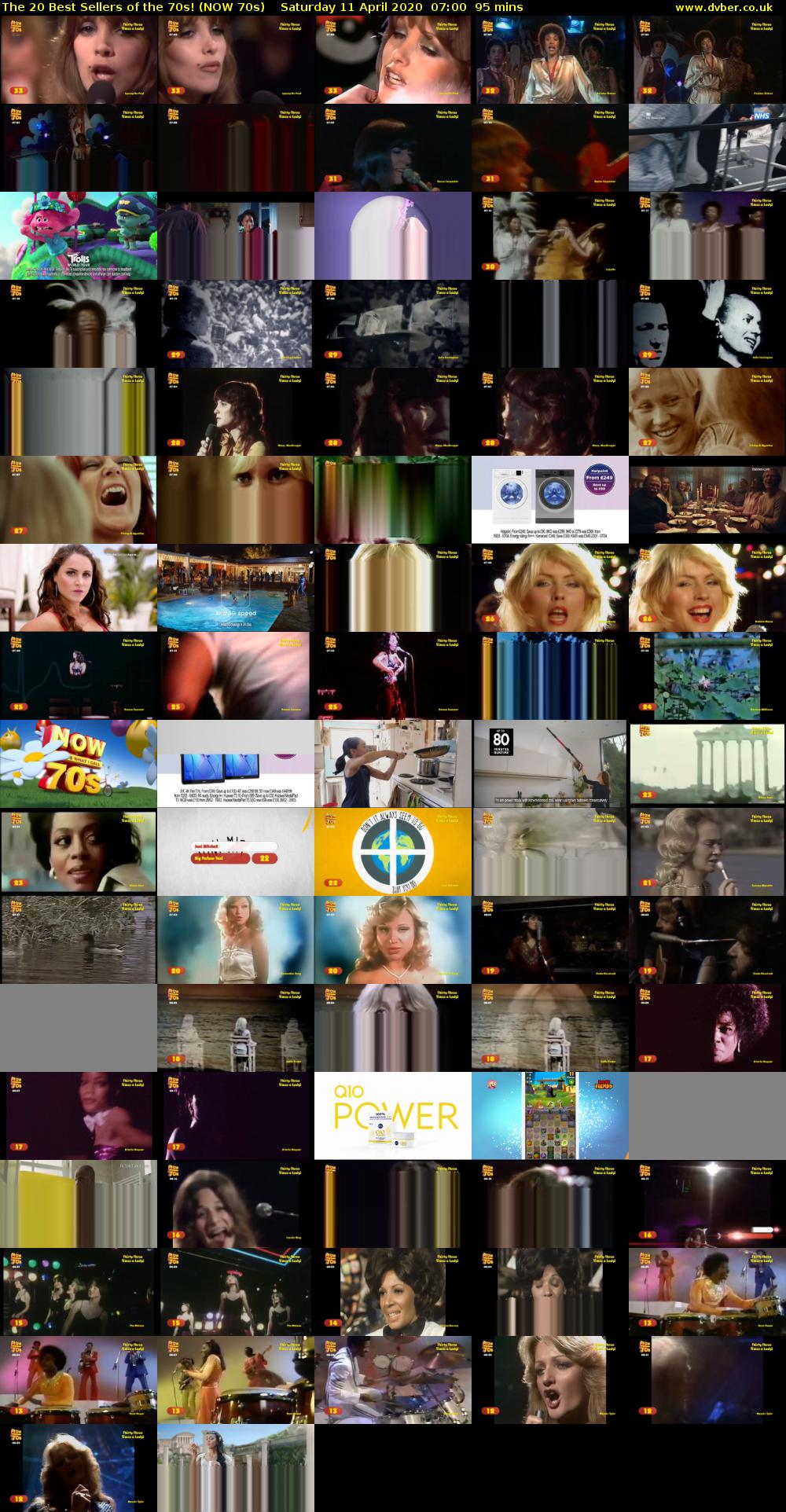 The 20 Best Sellers of the 70s! (NOW 70s) Saturday 11 April 2020 07:00 - 08:35