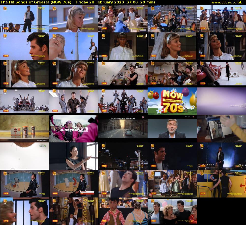 The Hit Songs of Grease! (NOW 70s) Friday 28 February 2020 07:00 - 07:20