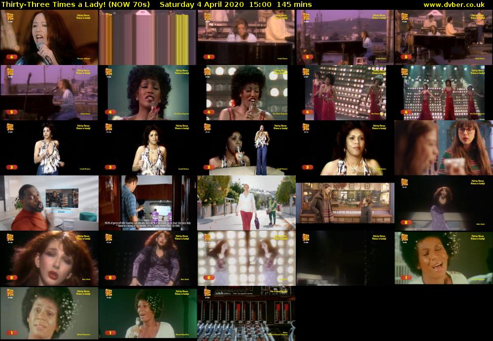 Thirty-Three Times a Lady! (NOW 70s) Saturday 4 April 2020 15:00 - 17:25