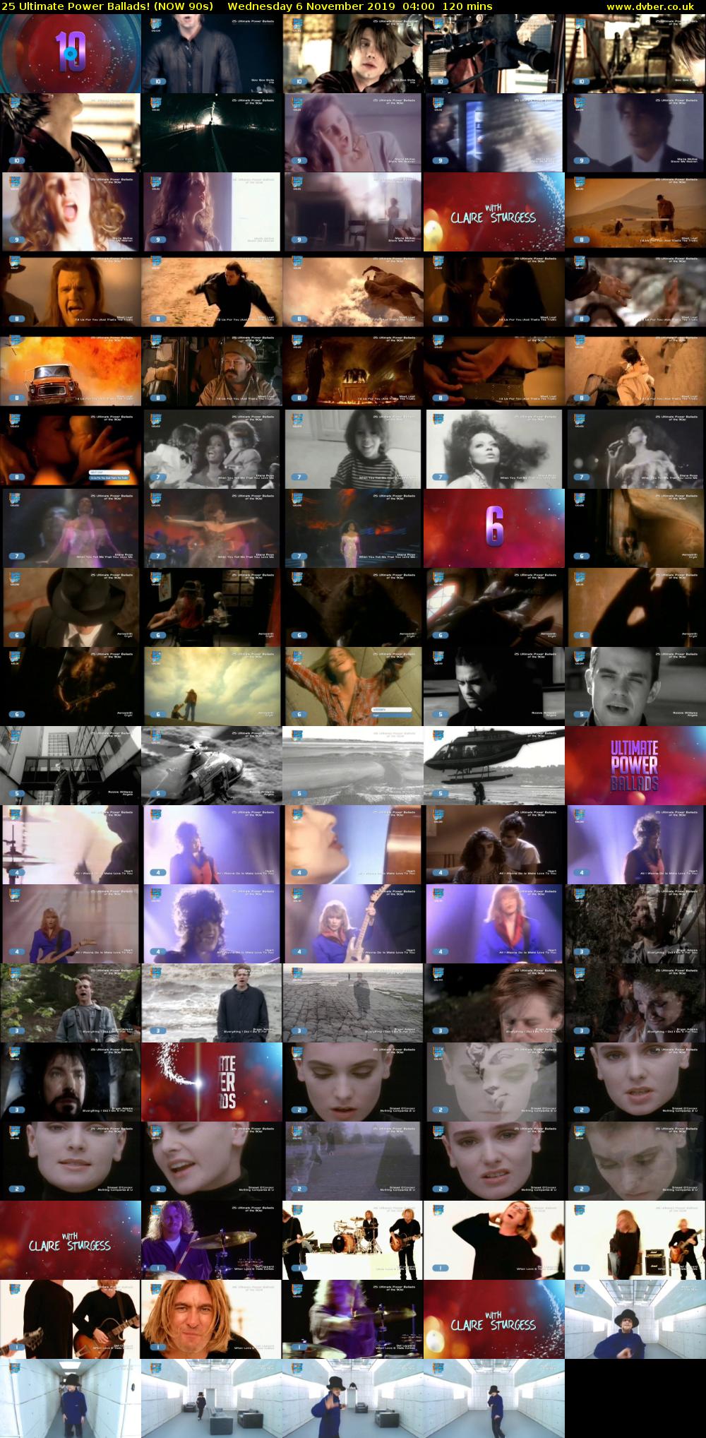 25 Ultimate Power Ballads! (NOW 90s) Wednesday 6 November 2019 04:00 - 06:00