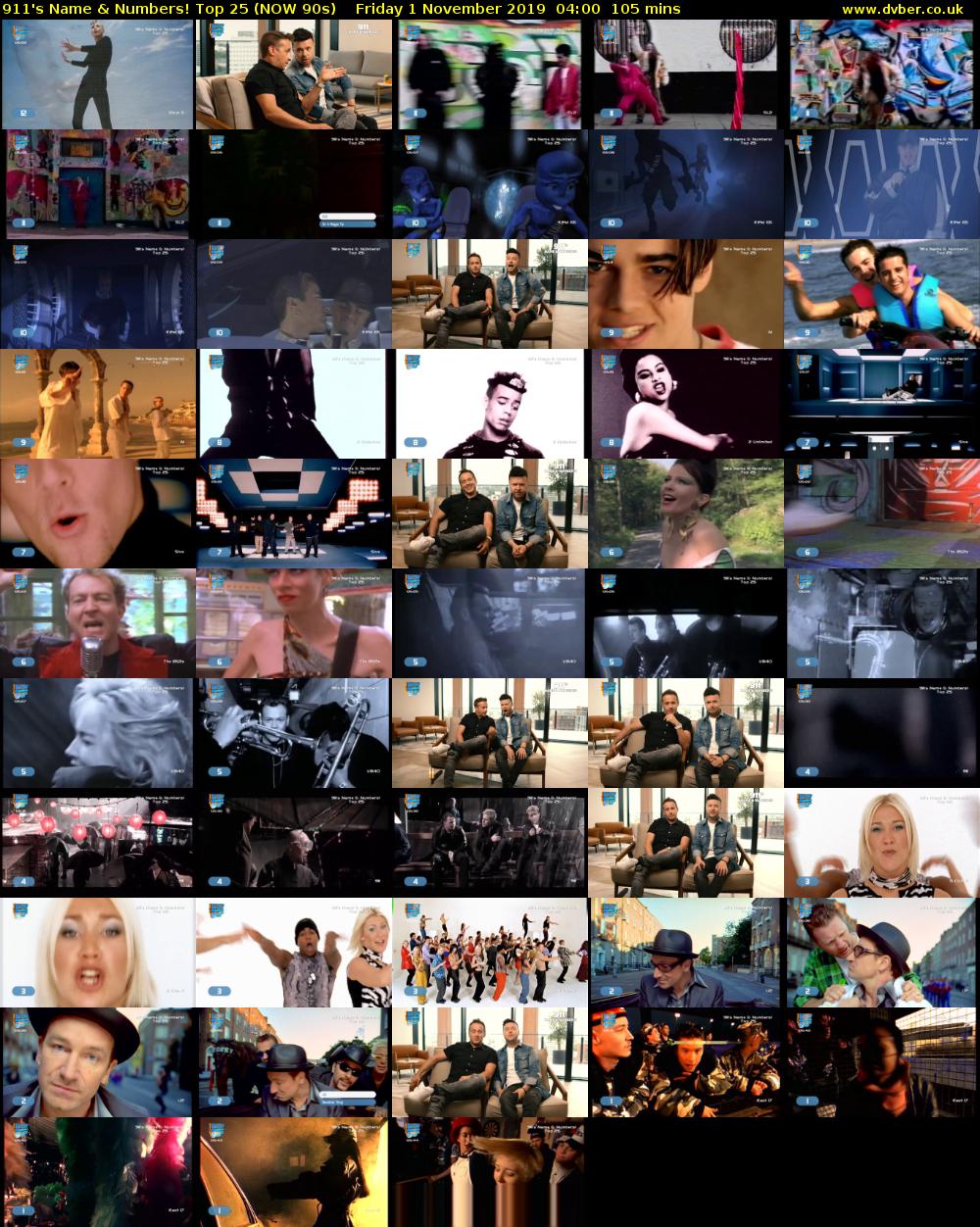911's Name & Numbers! Top 25 (NOW 90s) Friday 1 November 2019 04:00 - 05:45