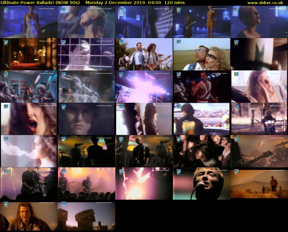 Ultimate Power Ballads! (NOW 90s) Monday 2 December 2019 04:00 - 06:00