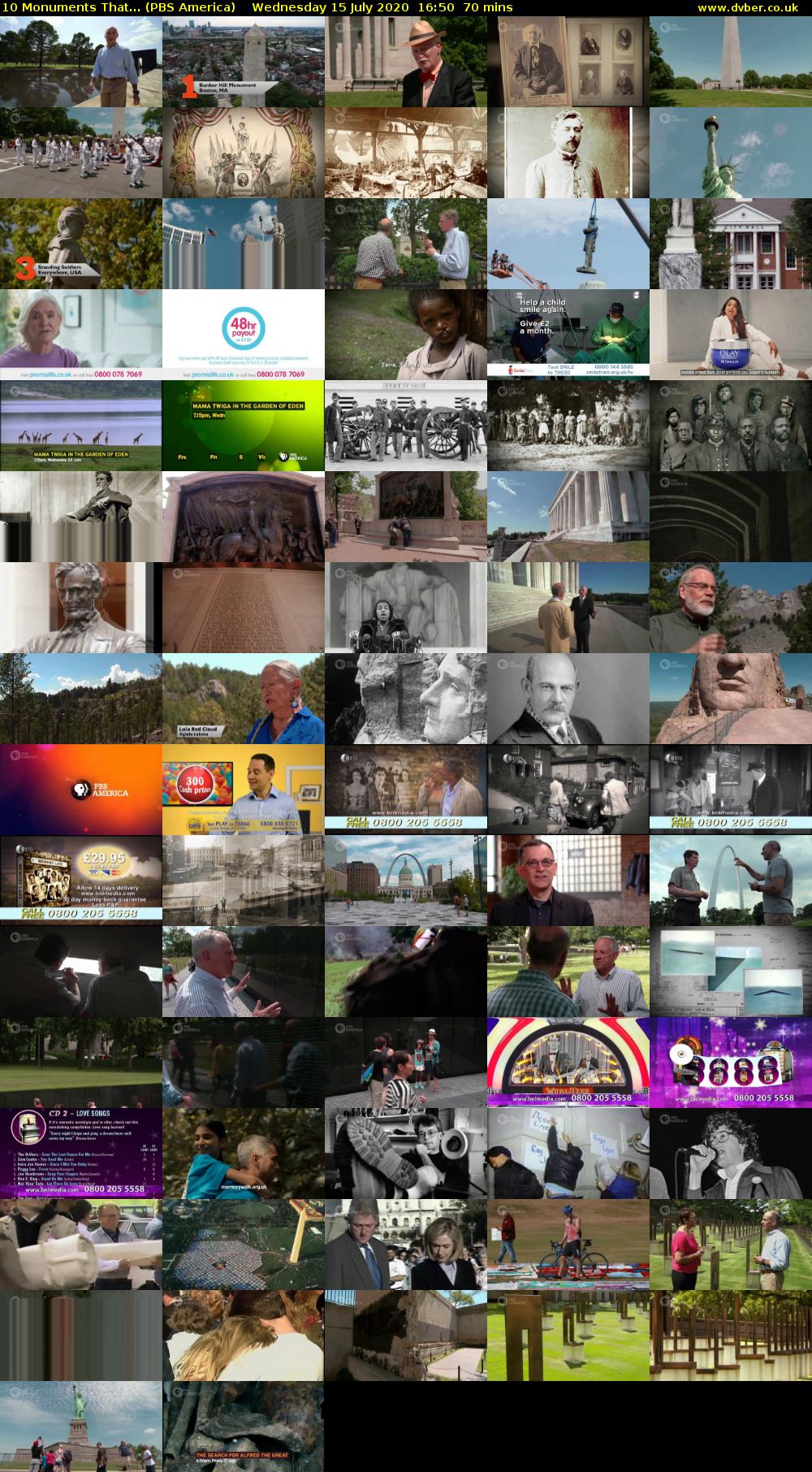 10 Monuments That... (PBS America) Wednesday 15 July 2020 16:50 - 18:00