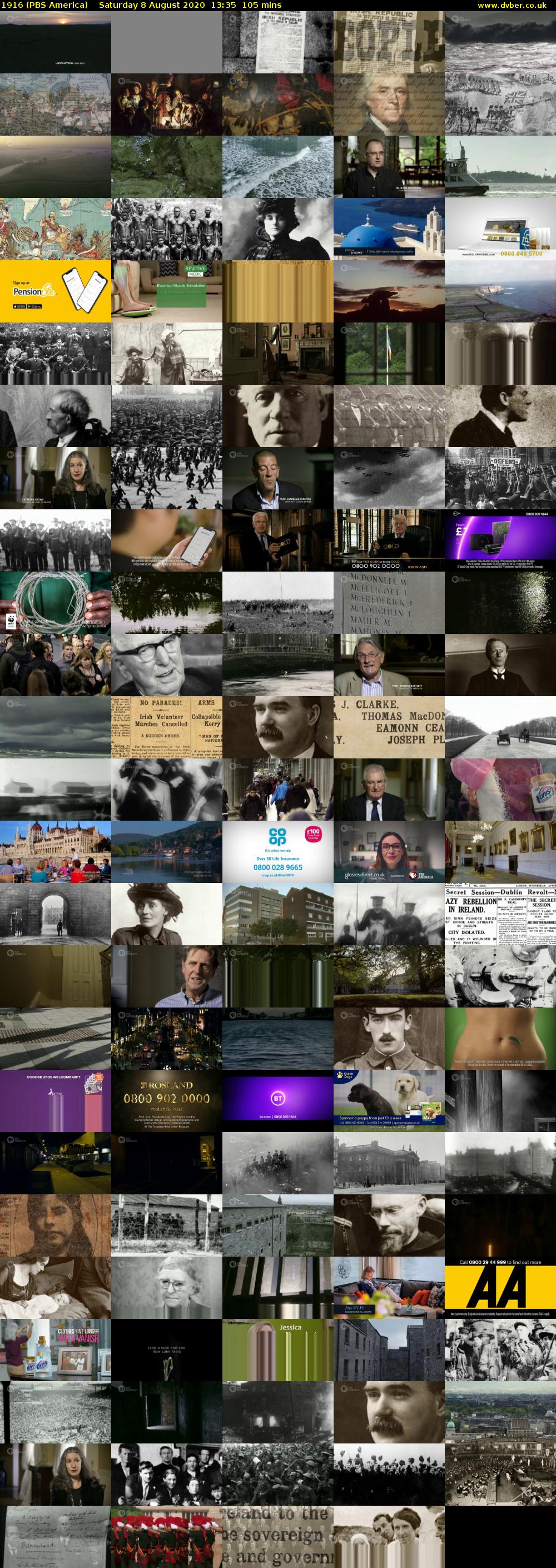 1916 (PBS America) Saturday 8 August 2020 13:35 - 15:20