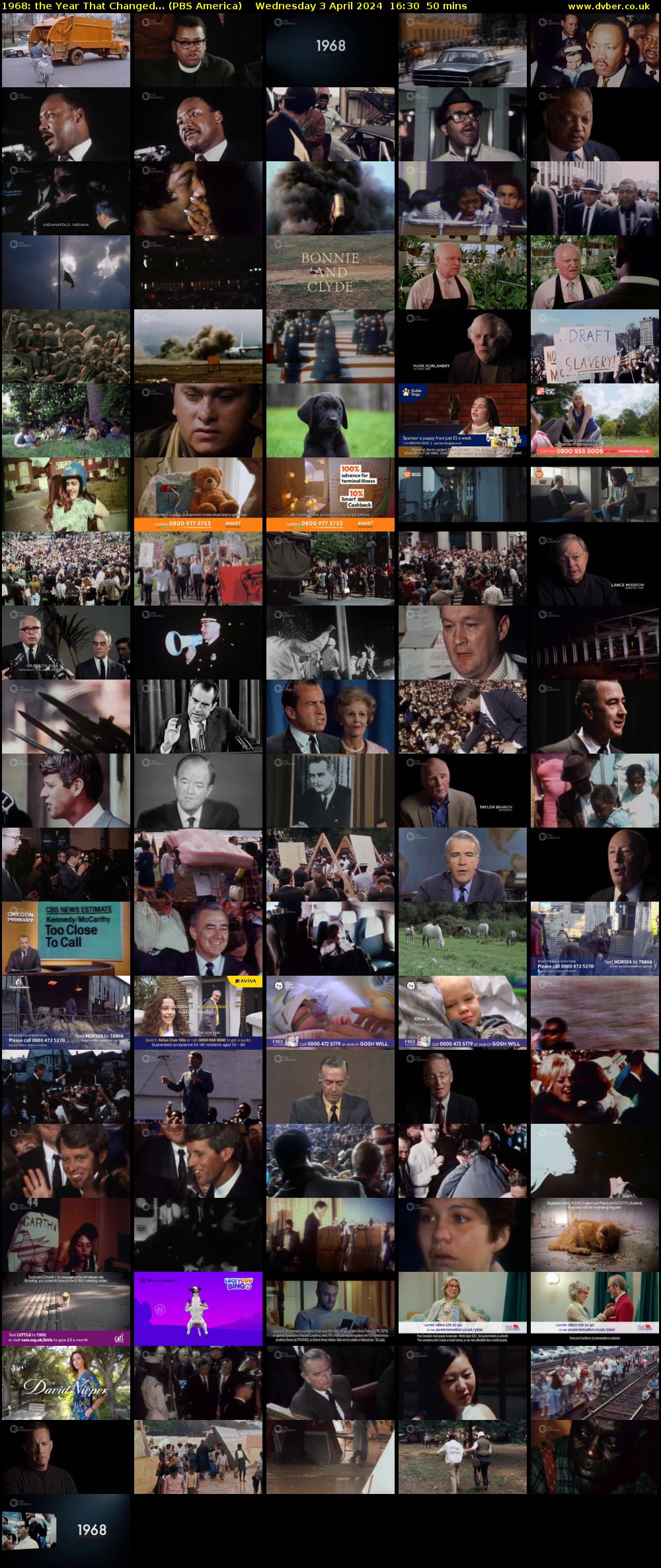 1968: the Year That Changed... (PBS America) Wednesday 3 April 2024 16:30 - 17:20