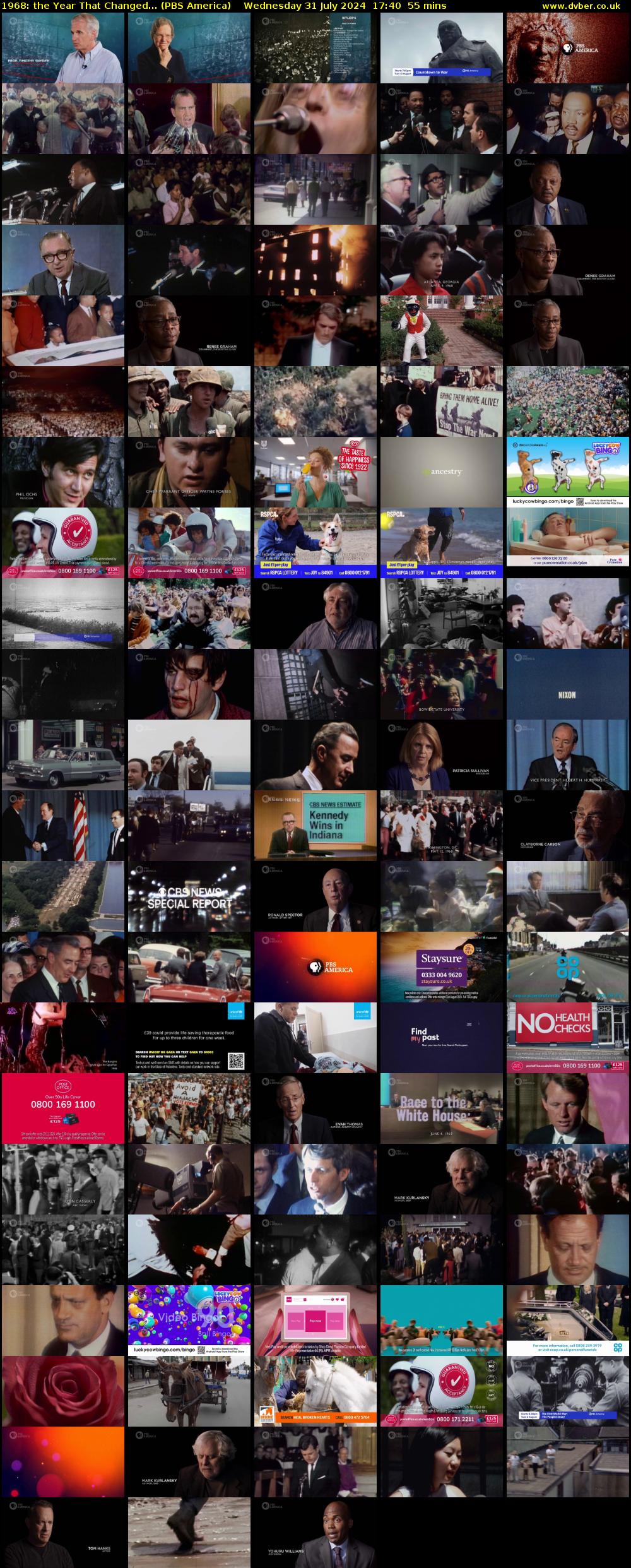 1968: the Year That Changed... (PBS America) Wednesday 31 July 2024 17:40 - 18:35