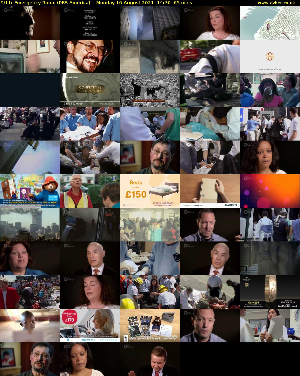 9/11: Emergency Room (PBS America) Monday 16 August 2021 14:30 - 15:35