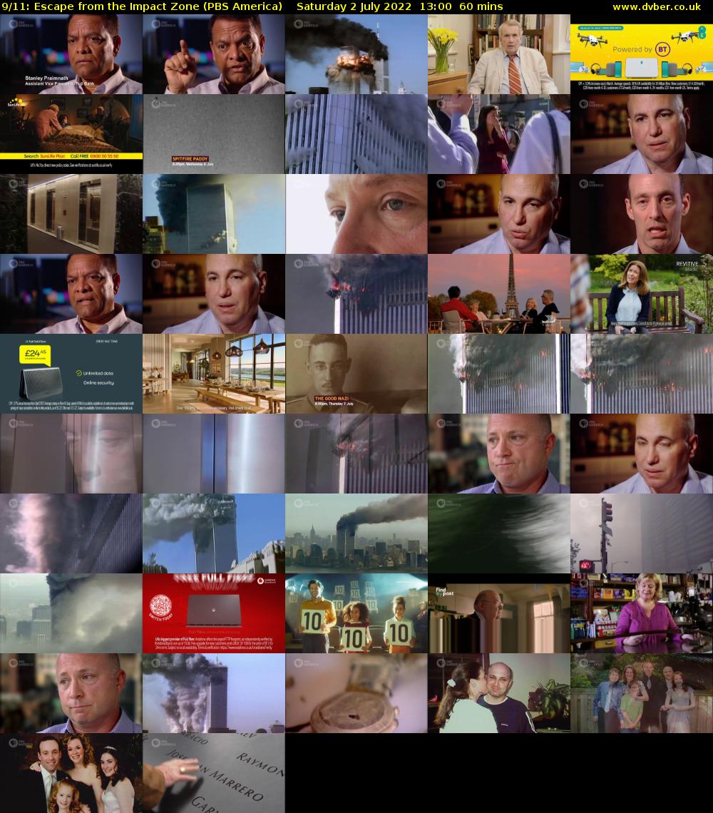 9/11: Escape from the Impact Zone (PBS America) Saturday 2 July 2022 13:00 - 14:00