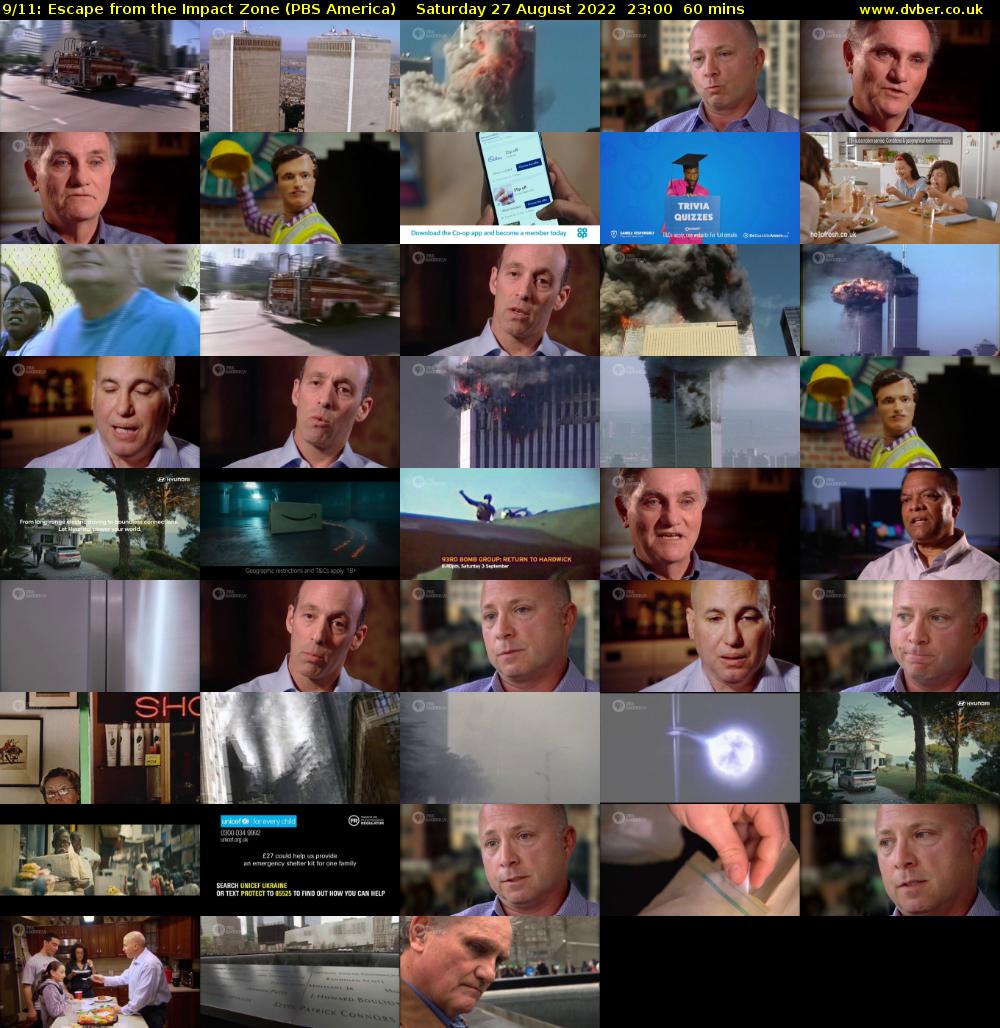 9/11: Escape from the Impact Zone (PBS America) Saturday 27 August 2022 23:00 - 00:00