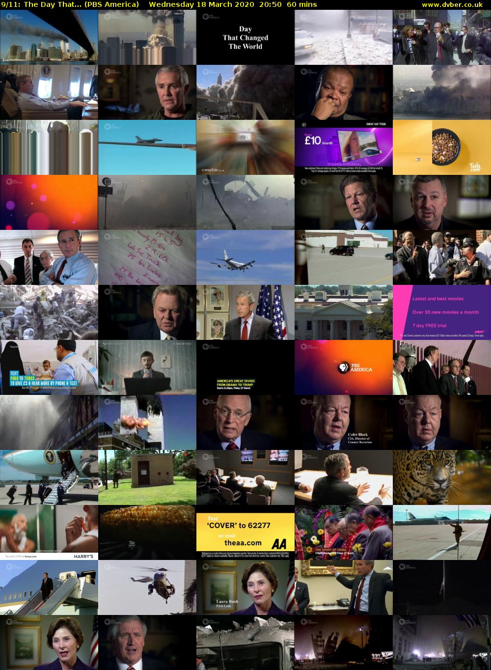 9/11: The Day That... (PBS America) Wednesday 18 March 2020 20:50 - 21:50