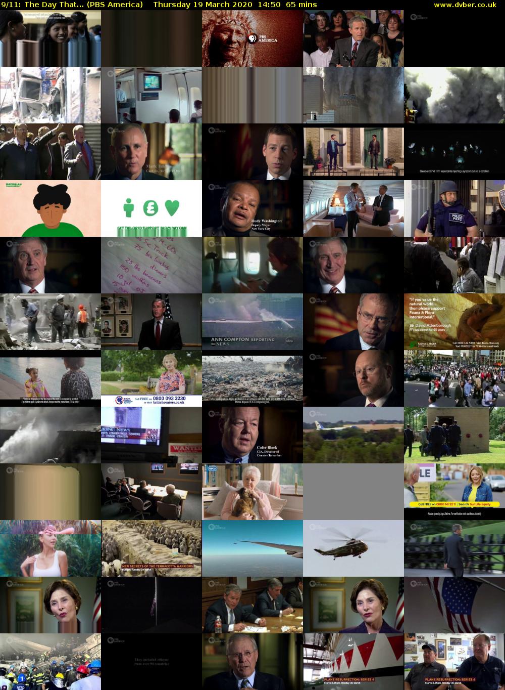 9/11: The Day That... (PBS America) Thursday 19 March 2020 14:50 - 15:55