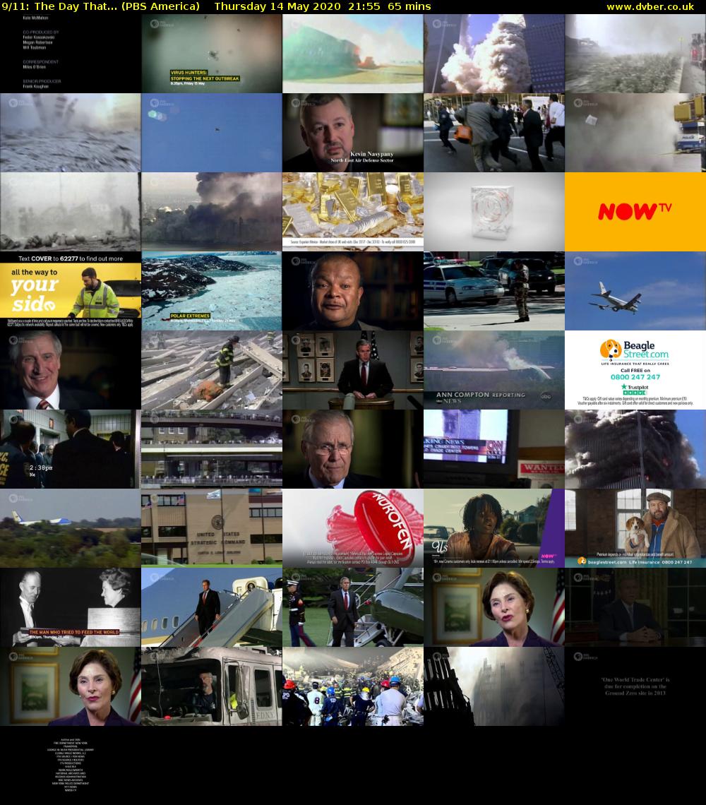 9/11: The Day That... (PBS America) Thursday 14 May 2020 21:55 - 23:00