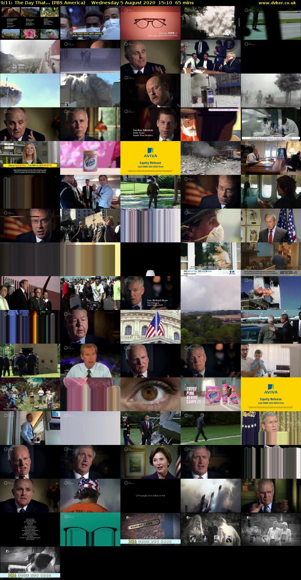 9/11: The Day That... (PBS America) Wednesday 5 August 2020 15:10 - 16:15