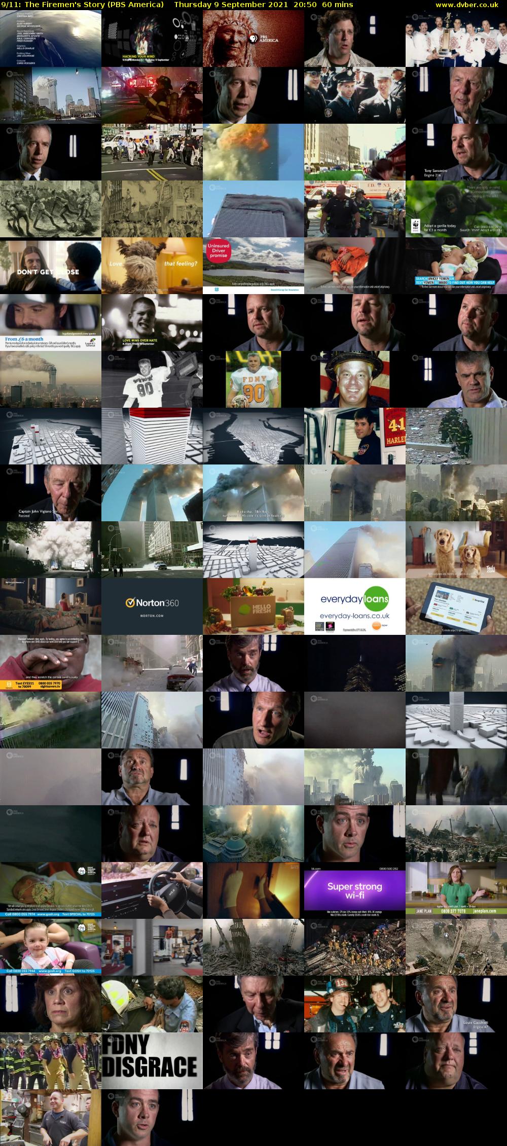9/11: The Firemen's Story (PBS America) Thursday 9 September 2021 20:50 - 21:50