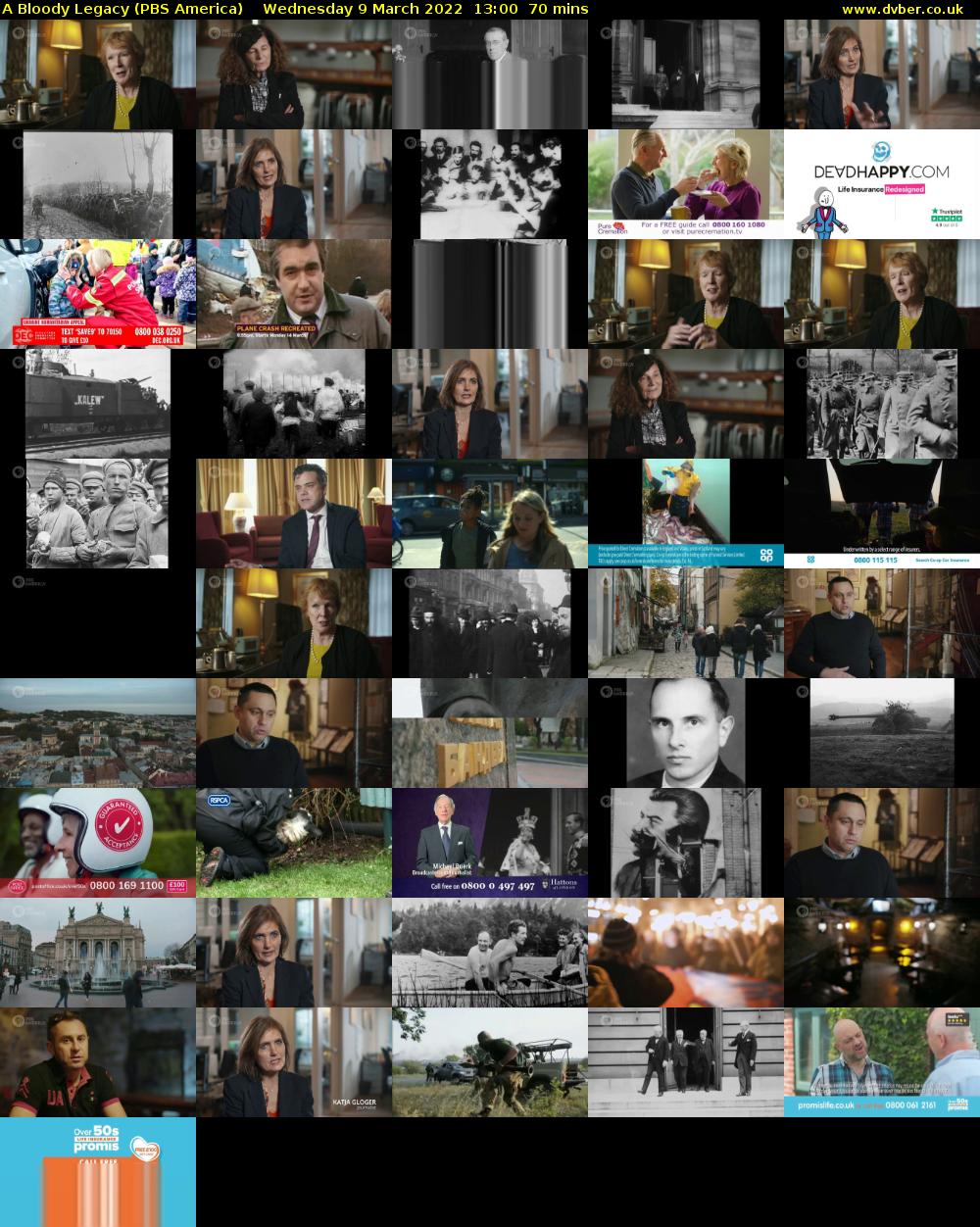 A Bloody Legacy (PBS America) Wednesday 9 March 2022 13:00 - 14:10