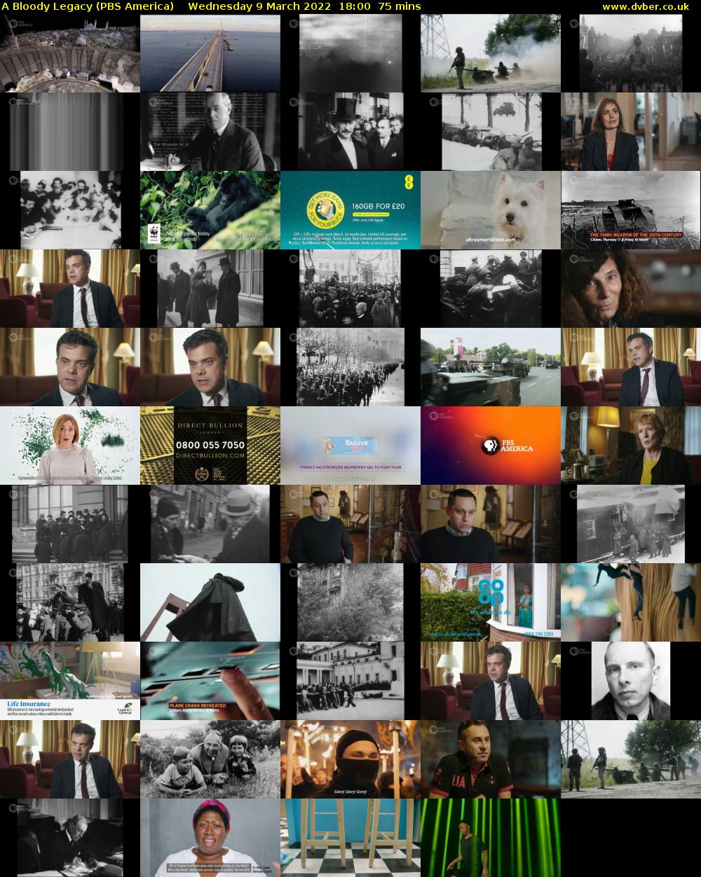 A Bloody Legacy (PBS America) Wednesday 9 March 2022 18:00 - 19:15