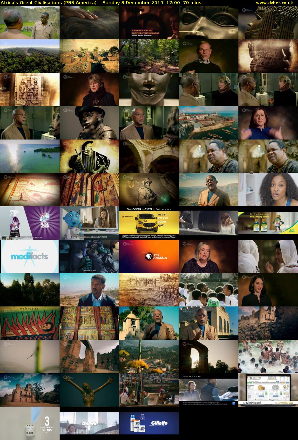 Africa's Great Civilisations (PBS America) Sunday 8 December 2019 17:00 - 18:10