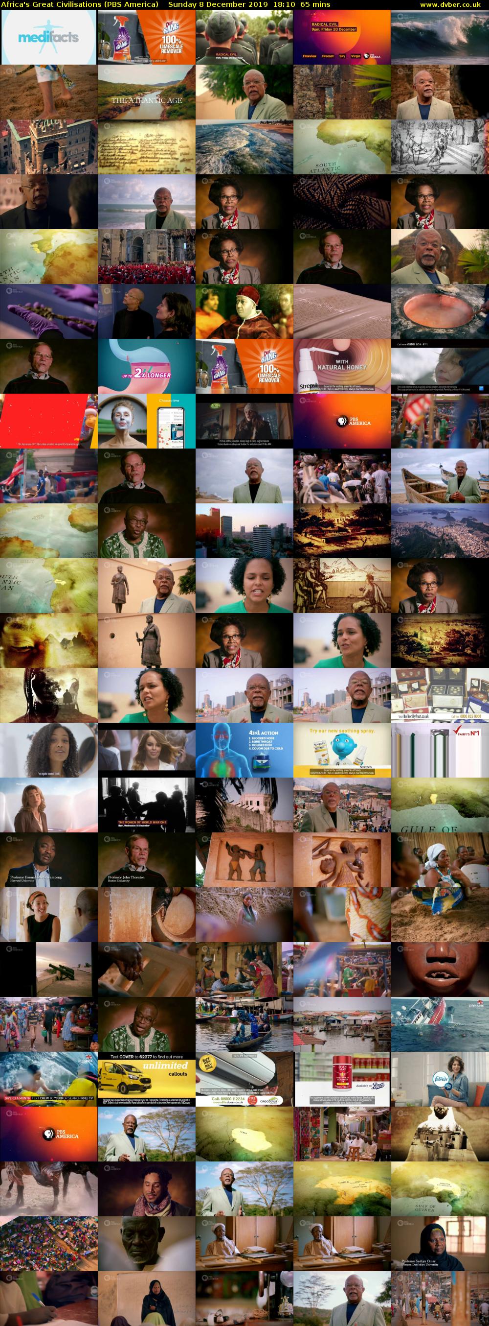 Africa's Great Civilisations (PBS America) Sunday 8 December 2019 18:10 - 19:15