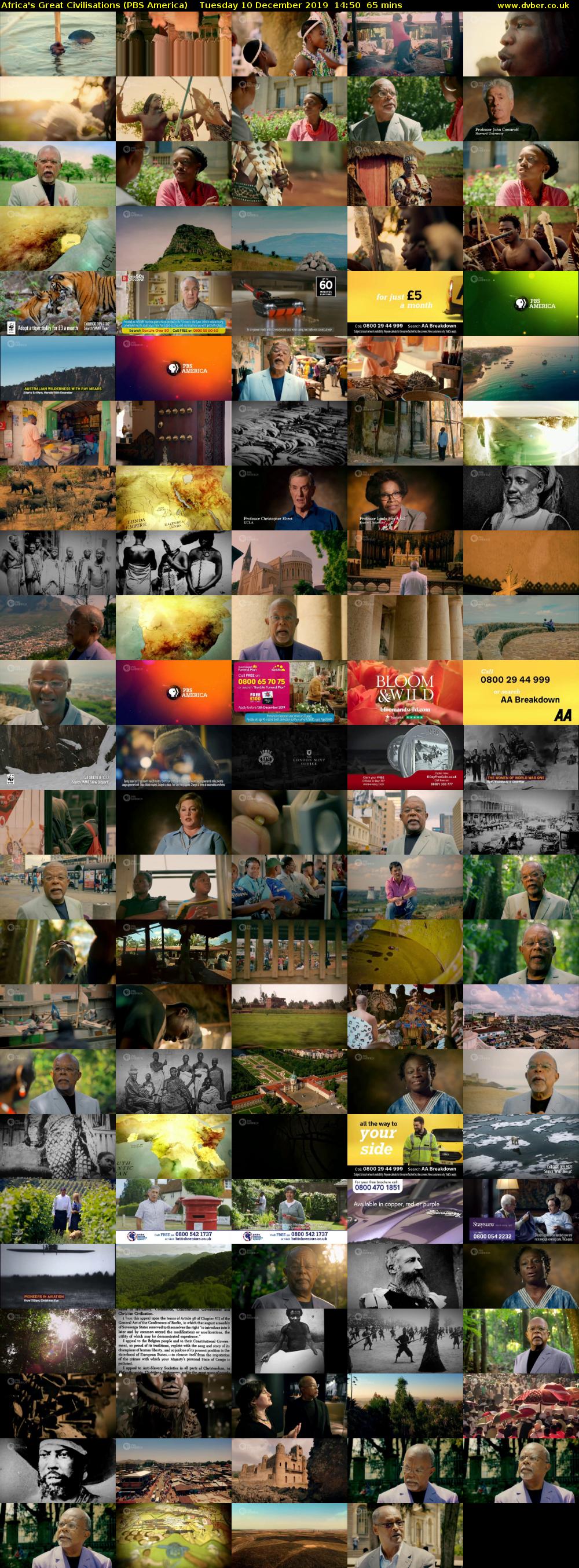 Africa's Great Civilisations (PBS America) Tuesday 10 December 2019 14:50 - 15:55