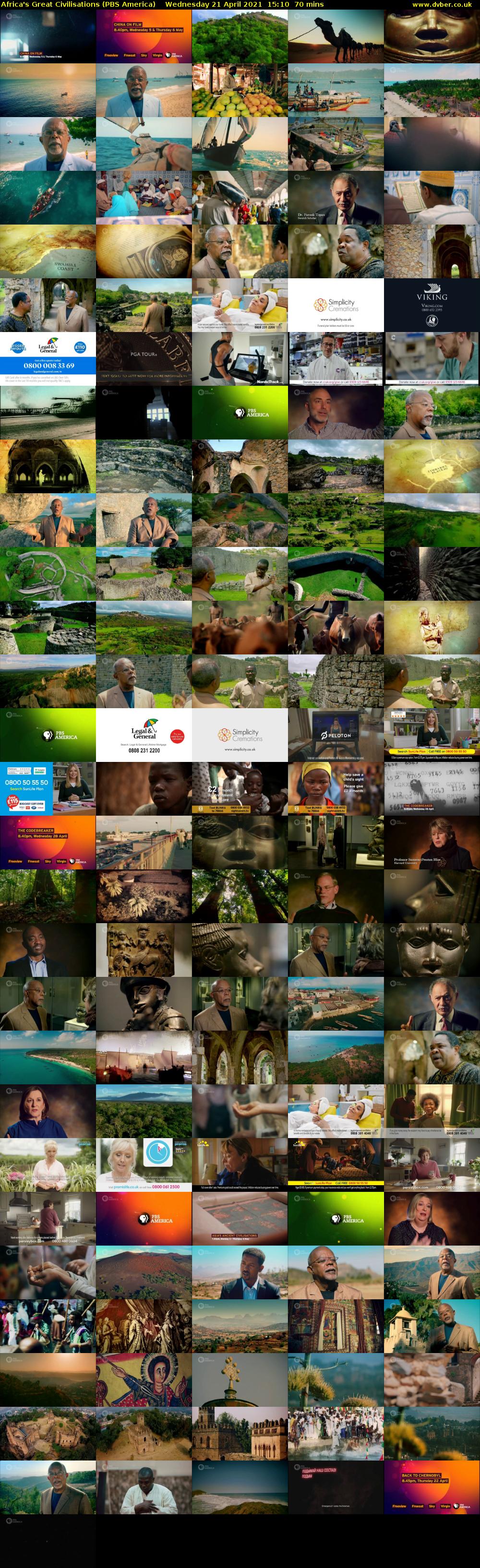 Africa's Great Civilisations (PBS America) Wednesday 21 April 2021 15:10 - 16:20