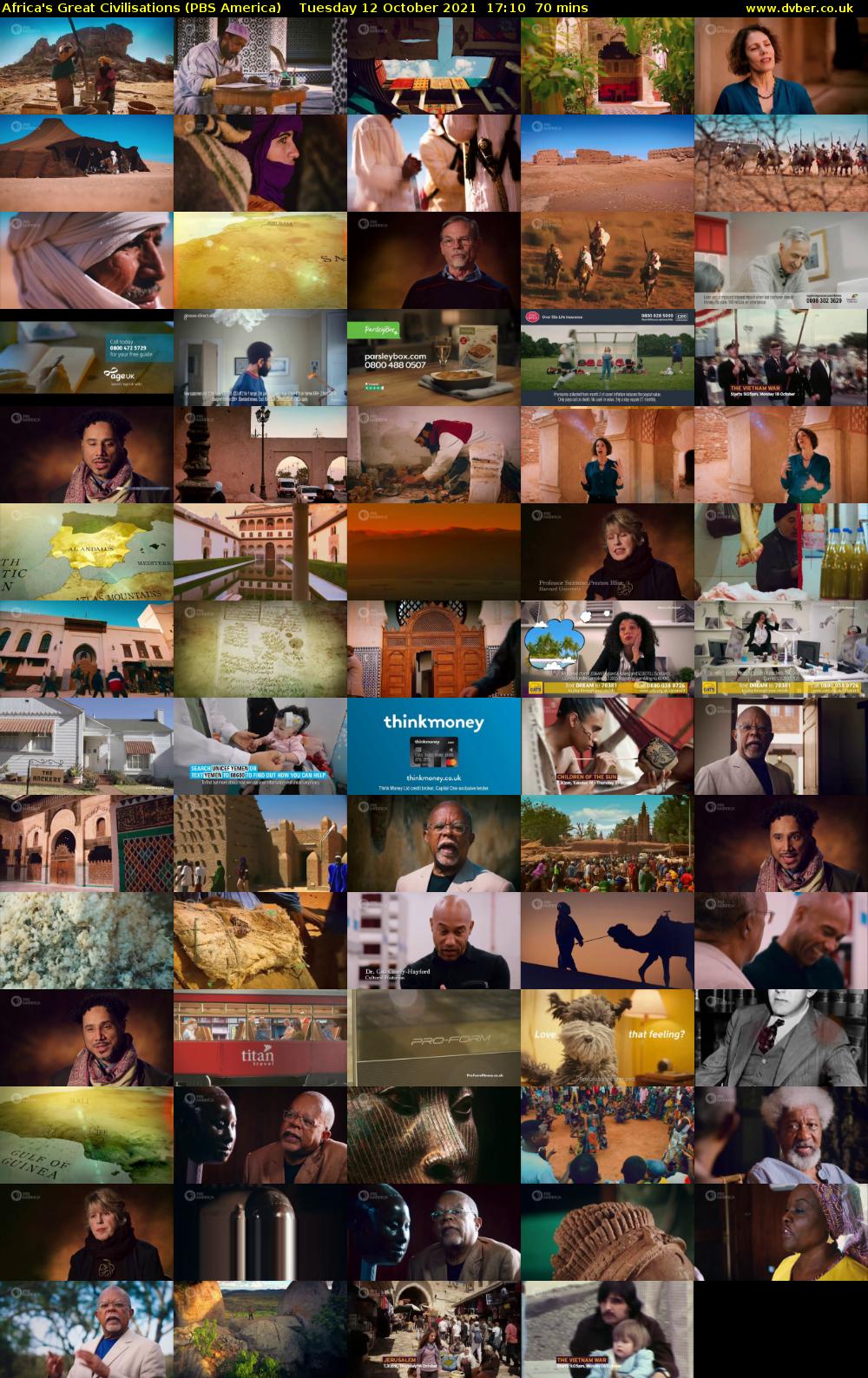 Africa's Great Civilisations (PBS America) Tuesday 12 October 2021 17:10 - 18:20