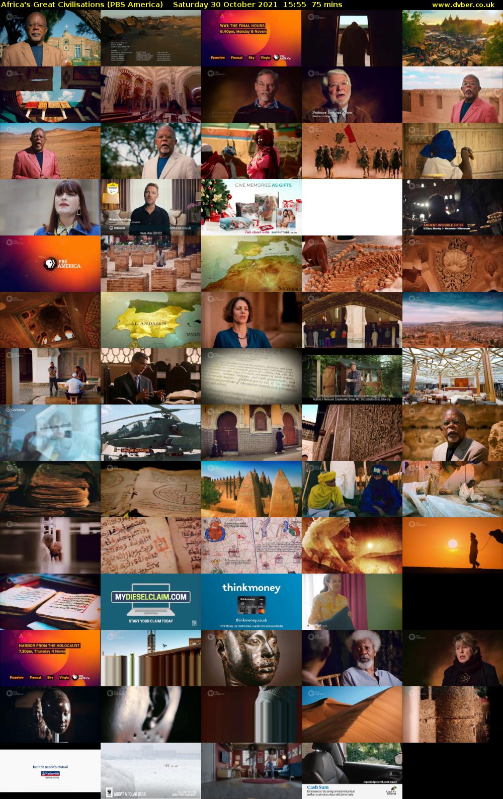 Africa's Great Civilisations (PBS America) Saturday 30 October 2021 15:55 - 17:10