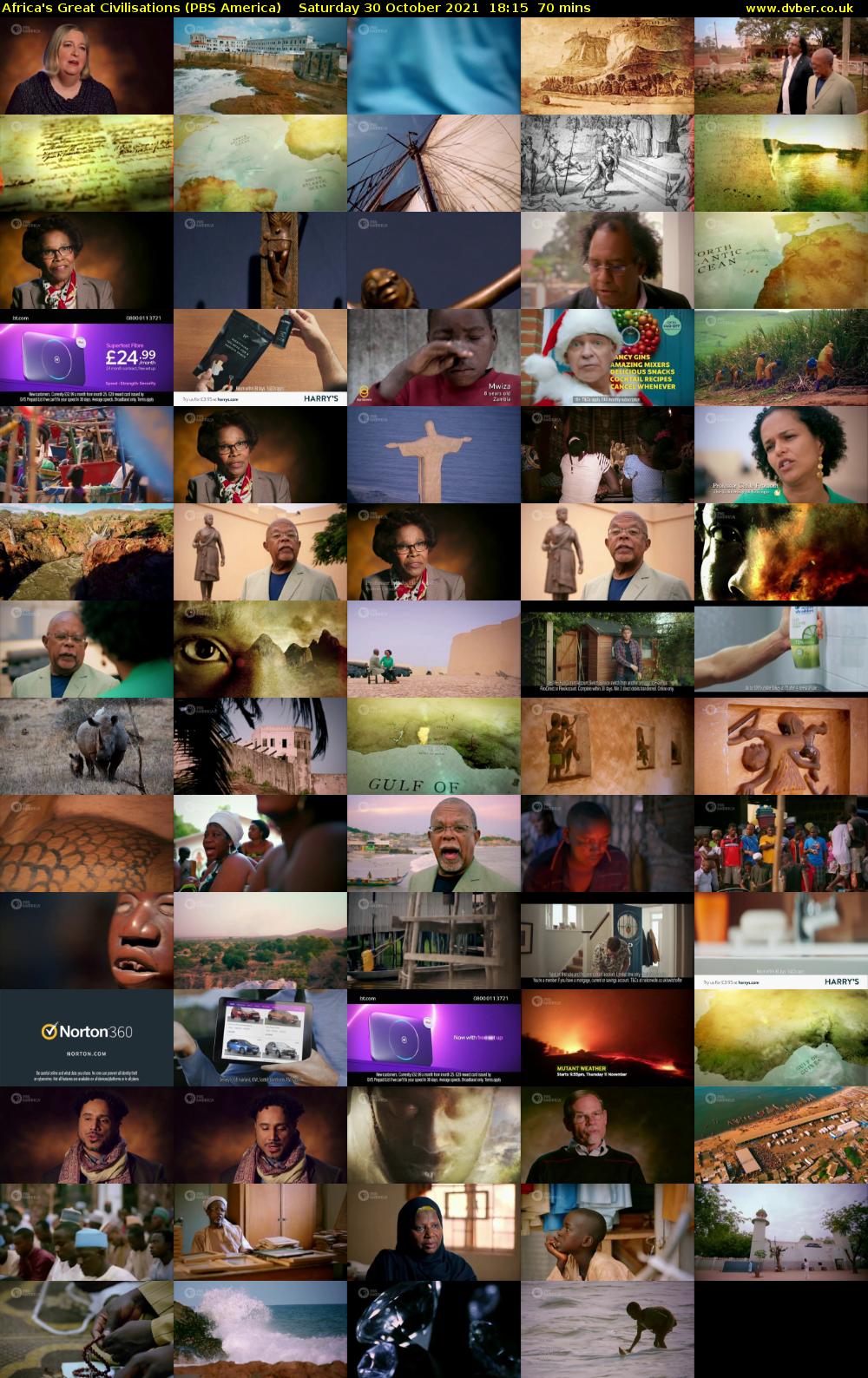 Africa's Great Civilisations (PBS America) Saturday 30 October 2021 18:15 - 19:25