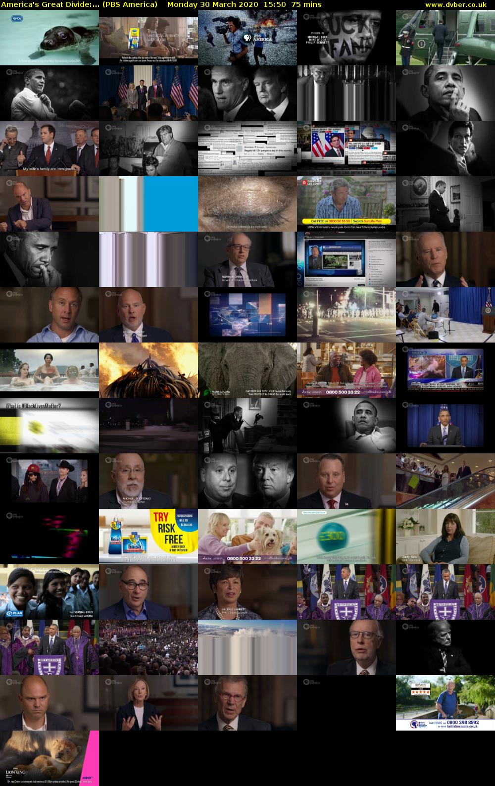 America's Great Divide:... (PBS America) Monday 30 March 2020 15:50 - 17:05