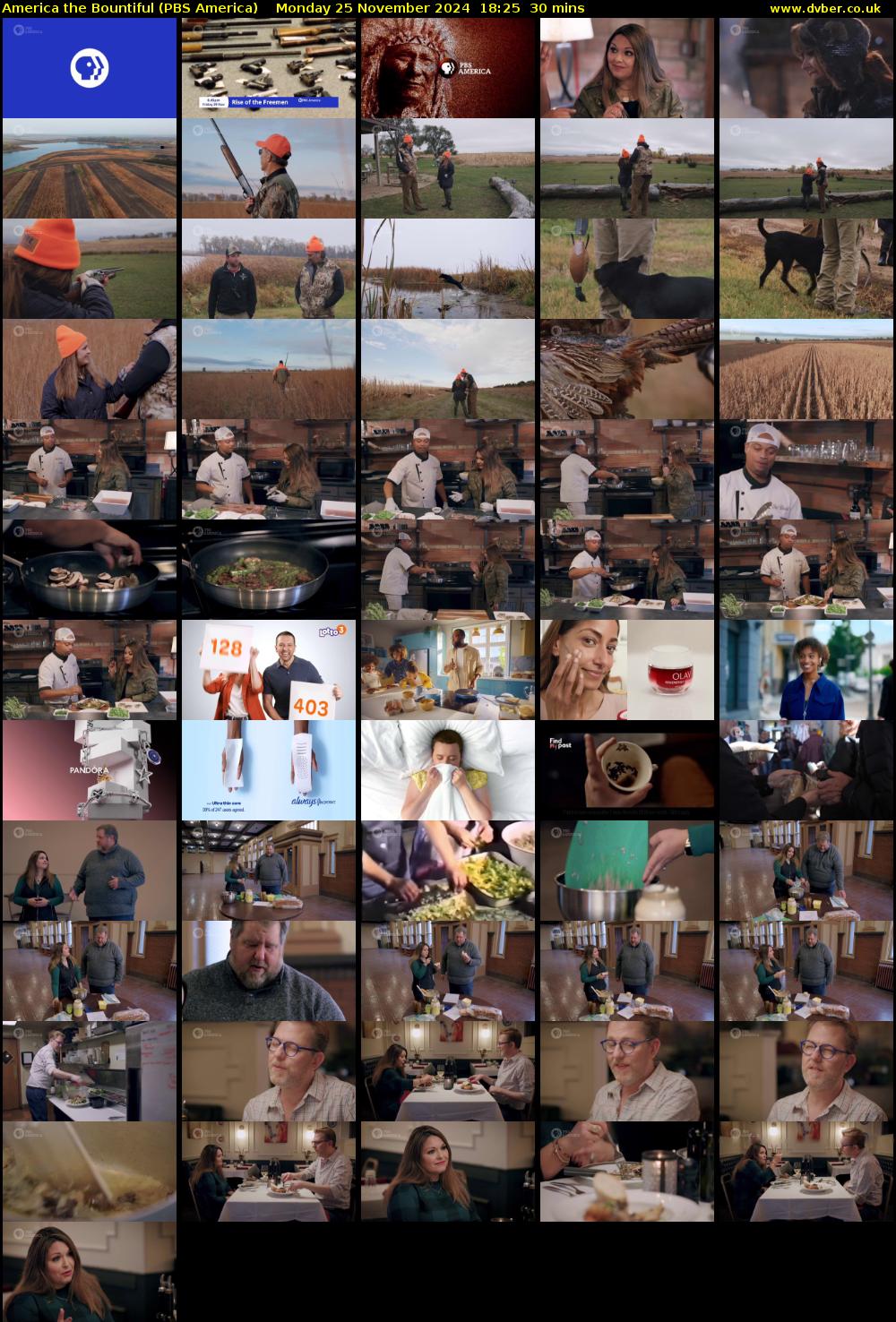 America the Bountiful (PBS America) Monday 25 November 2024 18:25 - 18:55