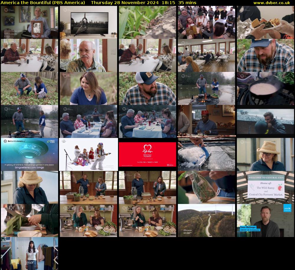 America the Bountiful (PBS America) Thursday 28 November 2024 18:15 - 18:50