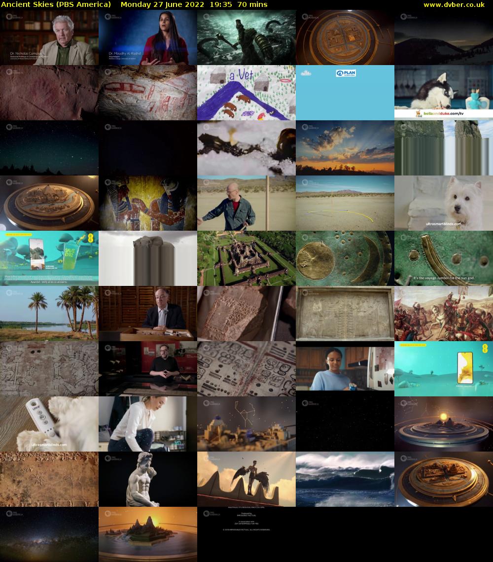 Ancient Skies (PBS America) Monday 27 June 2022 19:35 - 20:45