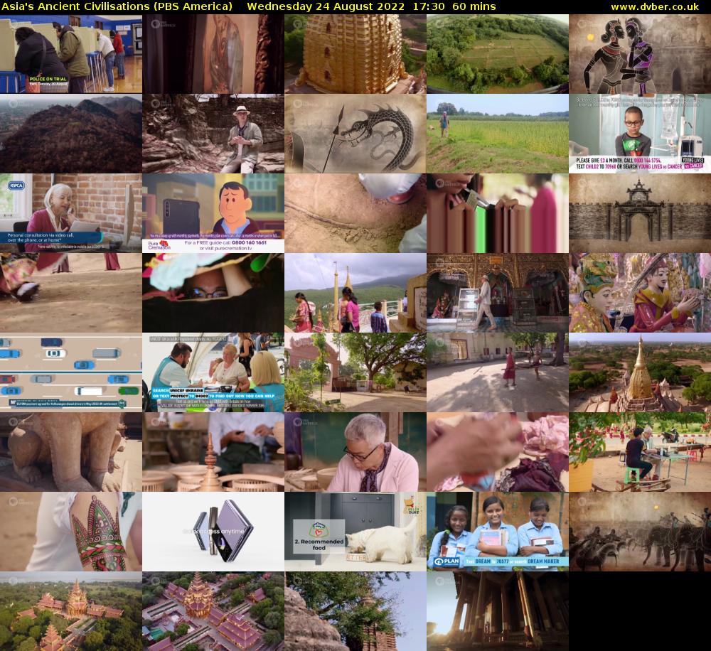 Asia's Ancient Civilisations (PBS America) Wednesday 24 August 2022 17:30 - 18:30