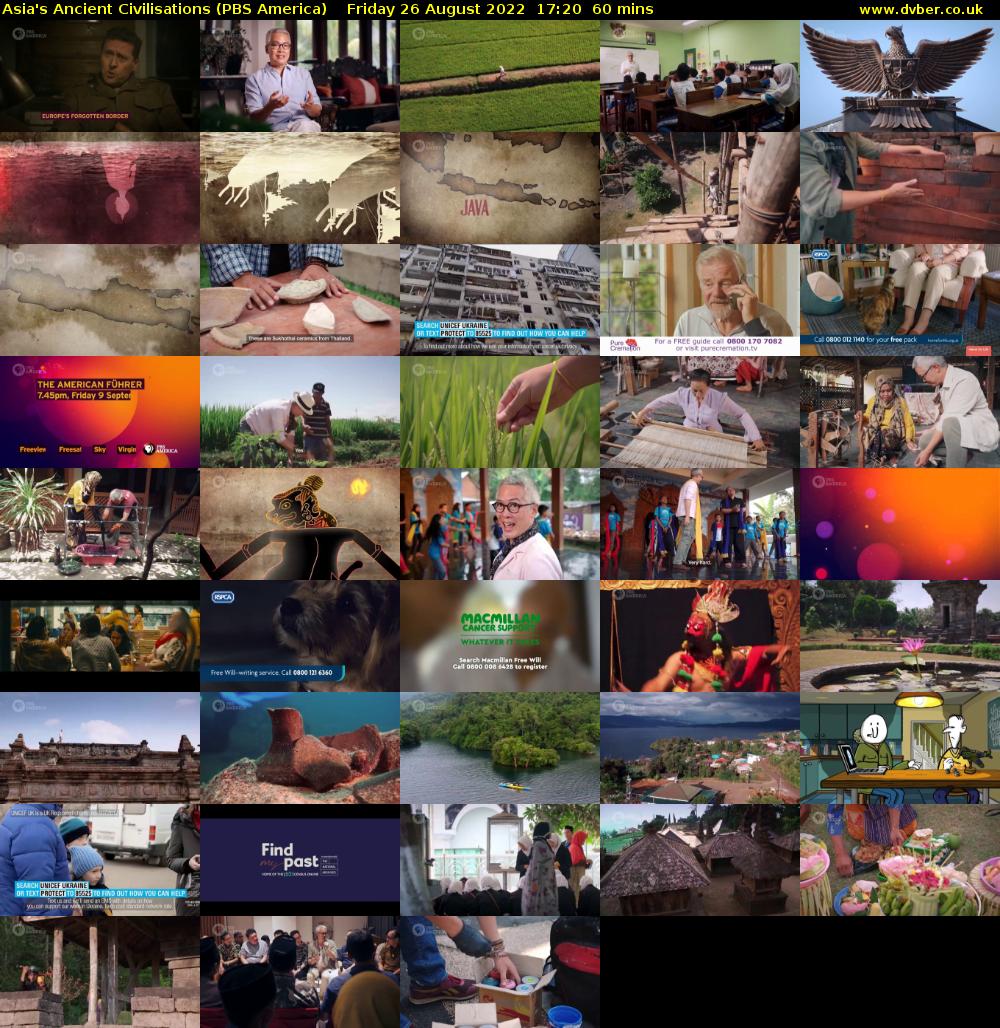 Asia's Ancient Civilisations (PBS America) Friday 26 August 2022 17:20 - 18:20