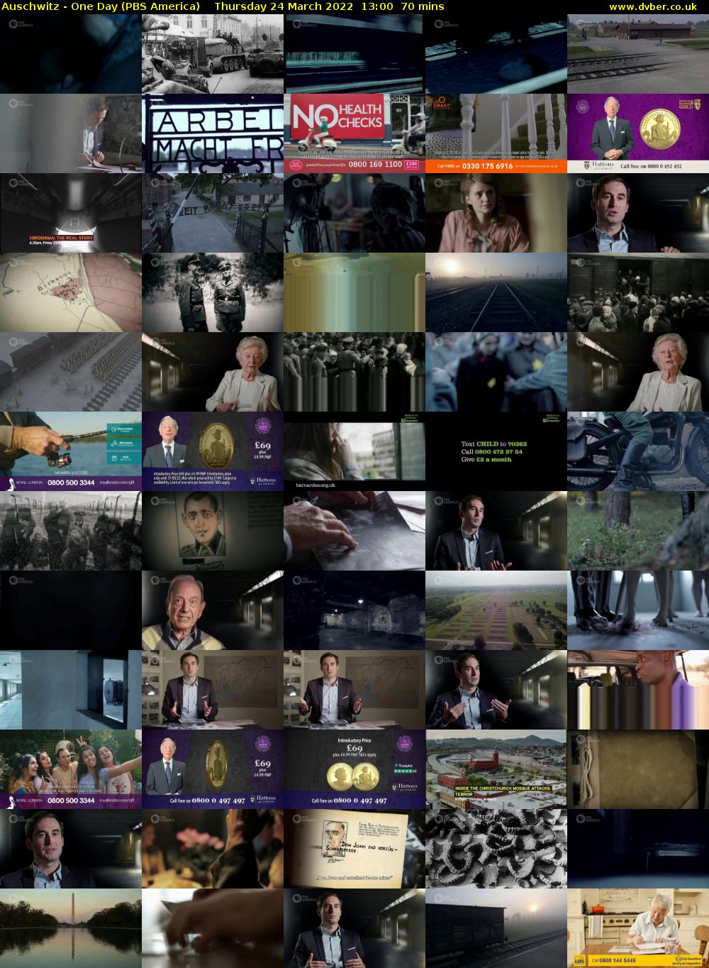 Auschwitz - One Day (PBS America) Thursday 24 March 2022 13:00 - 14:10
