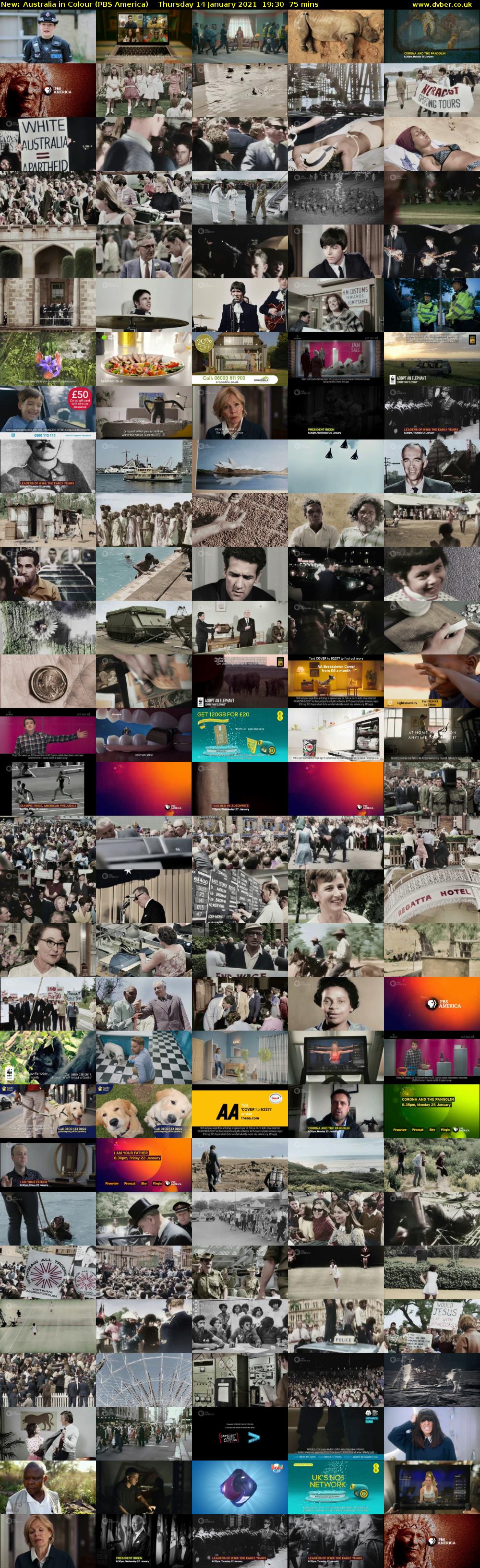 Australia in Colour (PBS America) Thursday 14 January 2021 19:30 - 20:45