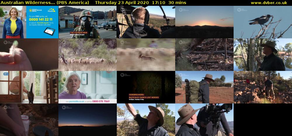 Australian Wilderness... (PBS America) Thursday 23 April 2020 17:10 - 17:40