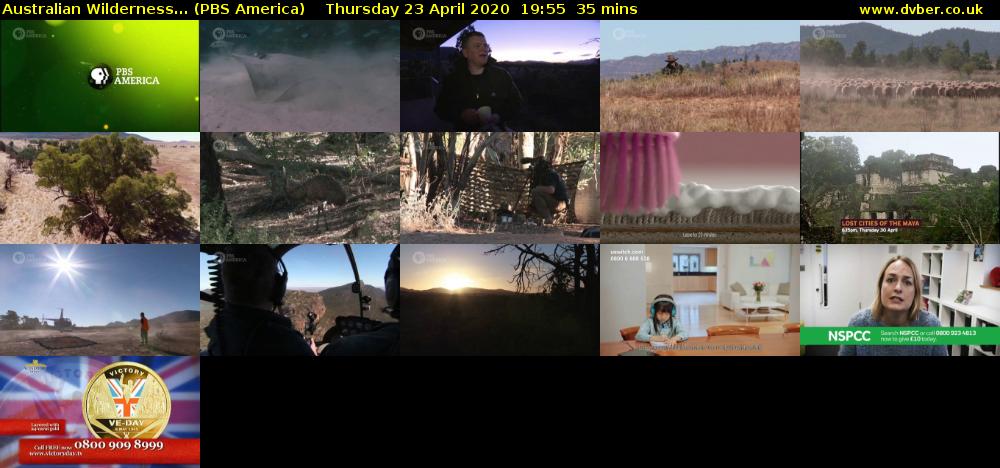 Australian Wilderness... (PBS America) Thursday 23 April 2020 19:55 - 20:30