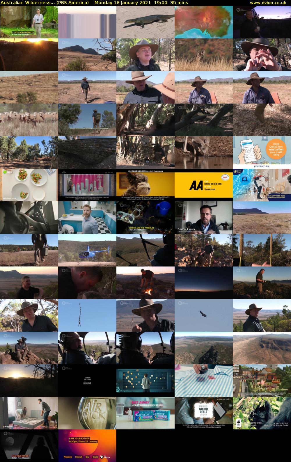 Australian Wilderness... (PBS America) Monday 18 January 2021 19:00 - 19:35