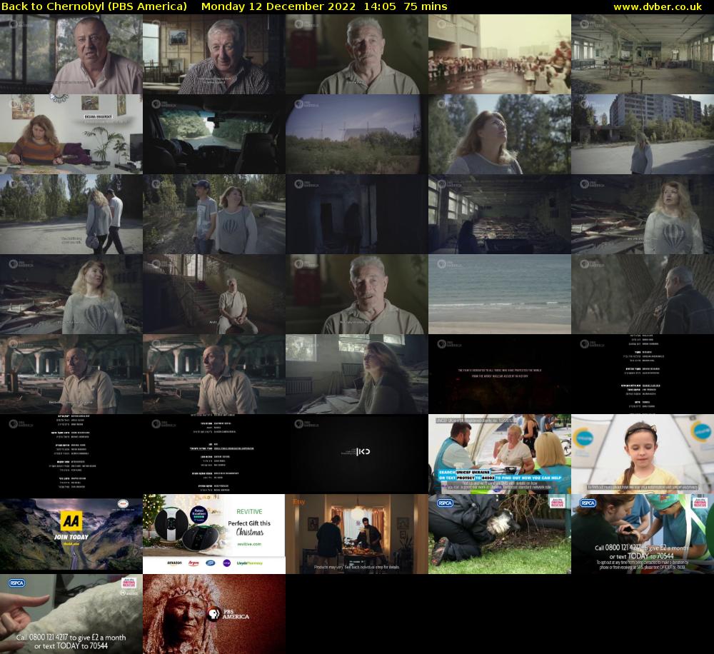 Back to Chernobyl (PBS America) Monday 12 December 2022 14:05 - 15:20