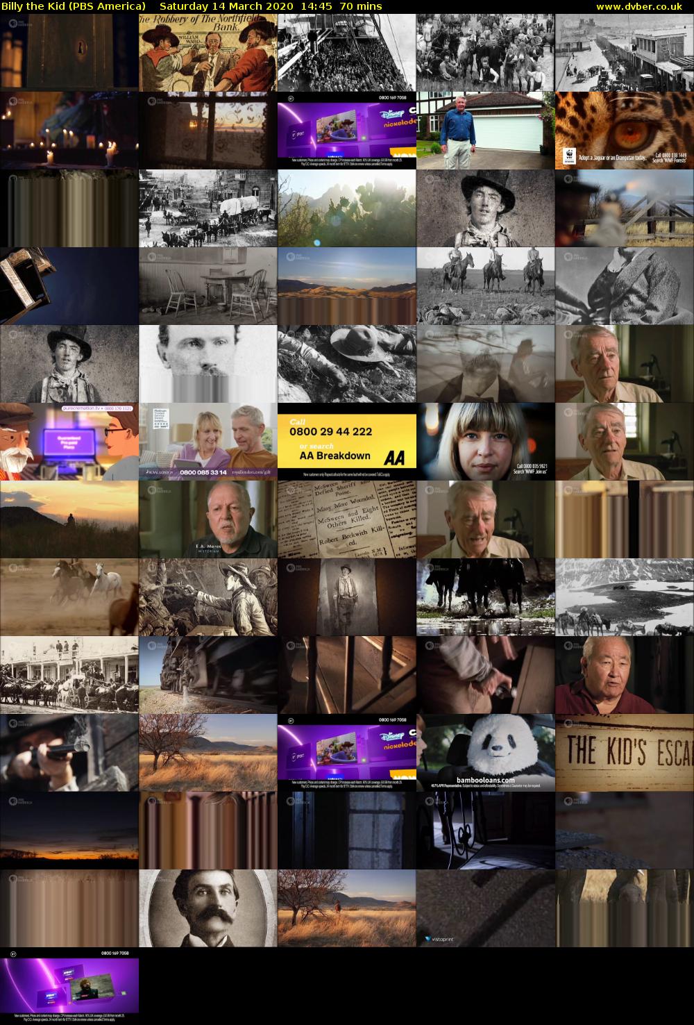 Billy the Kid (PBS America) Saturday 14 March 2020 14:45 - 15:55