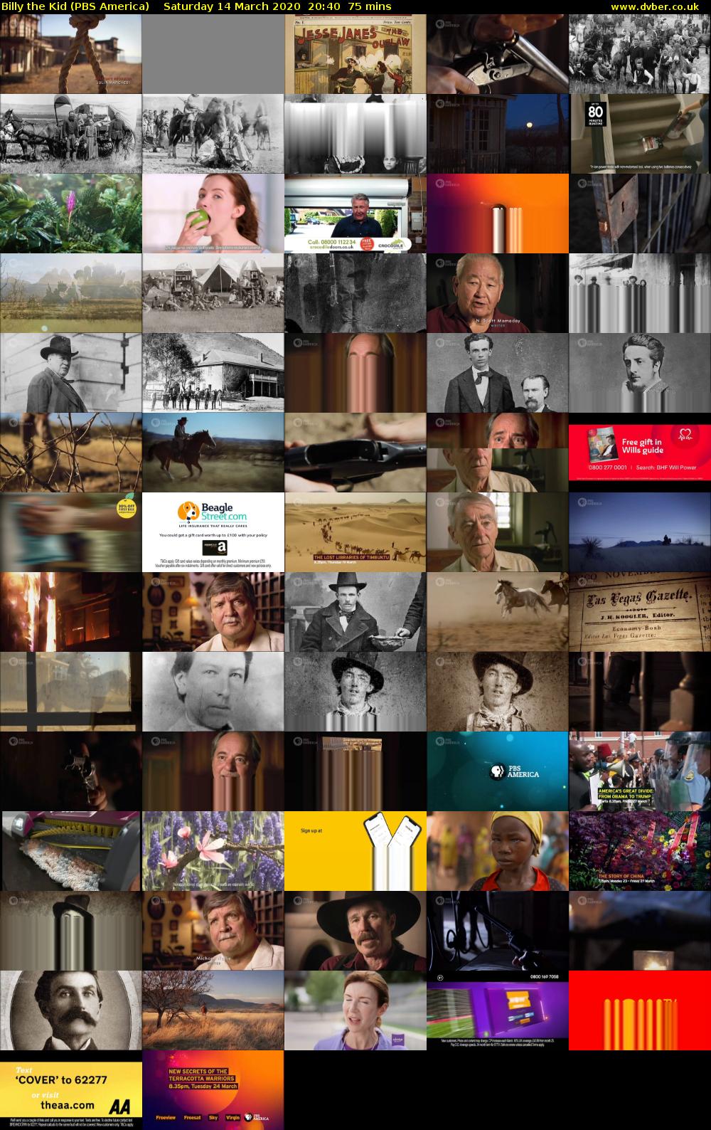 Billy the Kid (PBS America) Saturday 14 March 2020 20:40 - 21:55